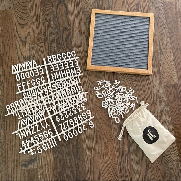 Letterfolk Accents Letterfolk Grey Letter Board With Extra Letters